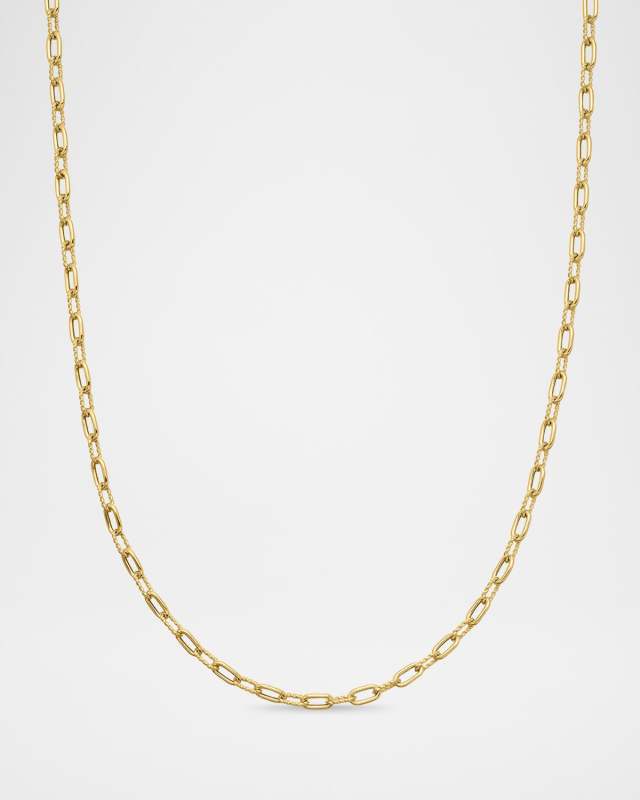 Madison Thin Chain Link Necklace in 18K Gold, 3mm, 36"L